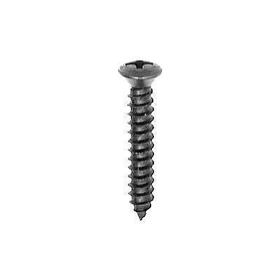Au-ve-co® 10166 Tapping Screw, #8 Thread, 1 in OAL, Phillips Oval Head, Black Oxide