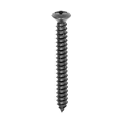 Au-ve-co® 11092 Tapping Screw, #10 Thread, 1-1/2 in OAL, Phillips Oval Head, Black Oxide