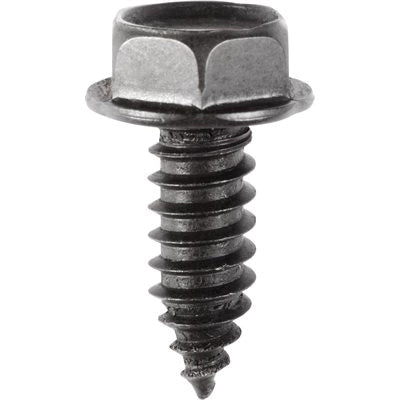 Au-ve-co® 10364 Tapping Screw, System of Measurement: Imperial, 5/16-12 Thread, 7/8 in L, Hex Washer Head, Black Oxide