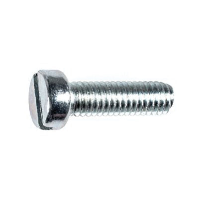Au-ve-co® 14398 Machine Screw, M6x1 Thread, 20 mm OAL, Slotted Flat Fillister Head, Zinc-Plated