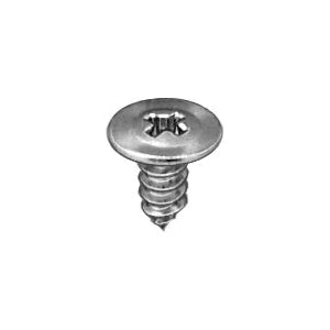 Au-ve-co® 10642 Tapping Screw, System of Measurement: Imperial, #8 Thread, 3/8 in L, Oval Washer Head, Phillips® Drive