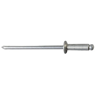 Au-ve-co® 10658 Panel Rivet, 3/32 in Dia Rivet, 3/16 in Dia Flange, 1/8 to 1/4 in Panel Grip, Aluminum
