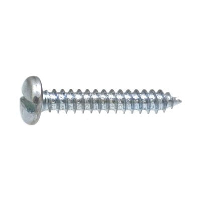 Au-ve-co® 1092 Tapping Screw, #8 Thread, 5/8 in OAL, Slotted Pan Head, Bright Zinc Chromate