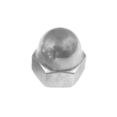 Au-ve-co® 11184 Acorn Cap Nut, Imperial, 3/8-16 Thread, 5/8 in W, Steel, Nickel-Plated