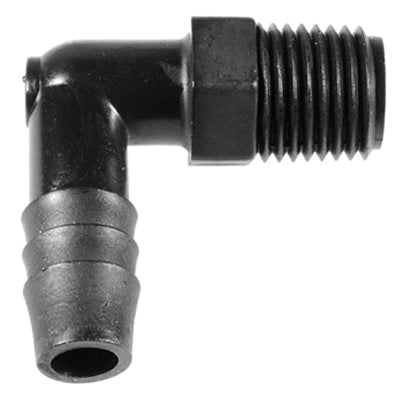Au-ve-co® 11220 Hose Elbow, 3/8 in Hose Barb x 1/4 in NPT, Polyethylene