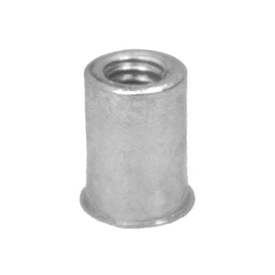 Au-ve-co® NUTSERT® 12986 Thin Sheet Nut Insert, M8x1.25 Thread, 18.29 mm L, Steel, Zinc-Plated