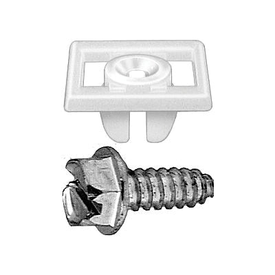 Au-ve-co® 11370 License Plate Screw, System of Measurement: Imperial, #14 Thread, 3/4 in L, Hex Washer Head, Zinc