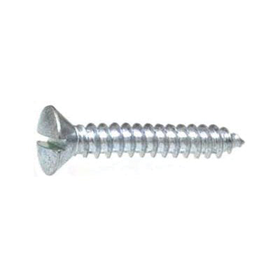 Au-ve-co® 1137 Tapping Screw, #8 Thread, 1 in OAL, Slotted Oval Head, Bright Zinc Chromate