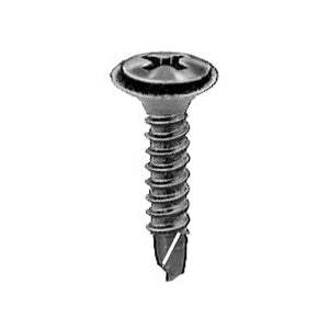 Au-ve-co® 11453 Tapping Screw With Flush Washer, #8 Thread, 5/8 in OAL, Phillips Oval, Sems® Head