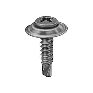 Au-ve-co® 11455 Tapping Screw With Countersunk Washer, #8 Thread, 3/4 in OAL, Phillips Oval, Sems® Head