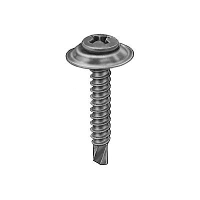 Au-ve-co® 11456 Tapping Screw With Countersunk Washer, #8 Thread, 1 in OAL, Phillips Oval, Sems® Head