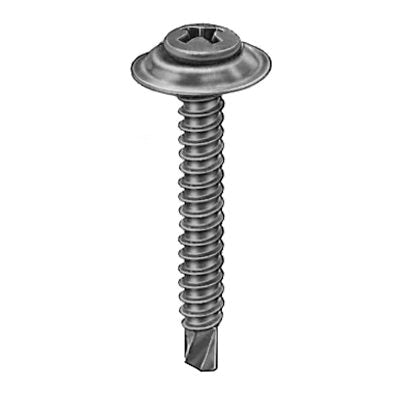 Au-ve-co® 11457 Tapping Screw With Countersunk Washer, #8 Thread, 1-1/4 in OAL, Phillips Oval, Sems® Head