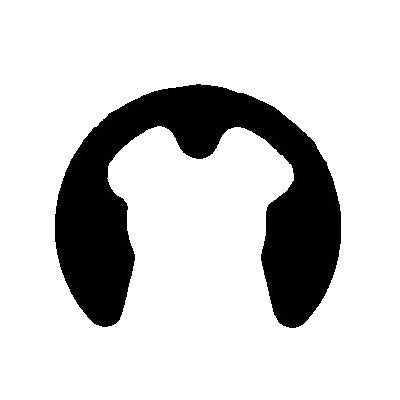 Au-ve-co® 11520 E Type Retaining Ring, 7 mm Dia Shaft, 6 mm Dia Groove, Oil/Phosphate-Coated
