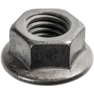 Au-ve-co® 11645 Flange Nut, System of Measurement: Metric, M10x1.5 Thread, 15 mm Width Across Flat, 10 mm H