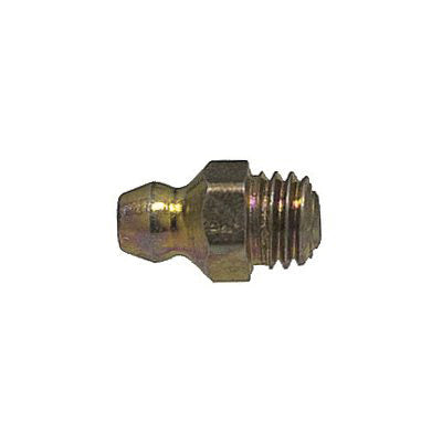 Au-ve-co® 15434 Straight Grease Fitting, M8x1.25 Thread, Plated, 15 mm OAL