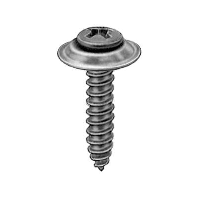Au-ve-co® AuvecoPak AP11792 Tapping Screw With Countersunk Washer, #10 Thread, 1 in OAL, Phillips Oval, Sems® Head