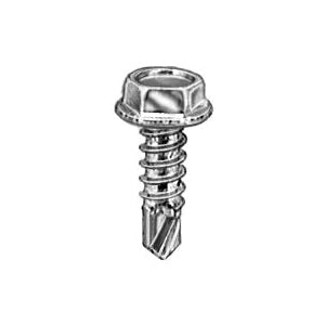 Au-ve-co® 11912 Tapping Screw, #12 Thread, 1-1/4 in OAL, Hex Washer Head, Zinc-Plated