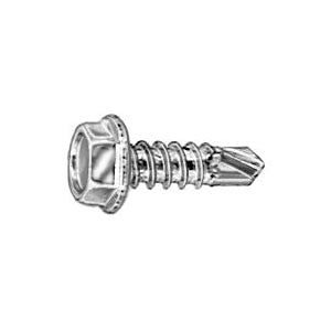 Au-ve-co® 11910 Tapping Screw, #10 Thread, 1-1/2 in OAL, Hex Washer Head, Zinc-Plated
