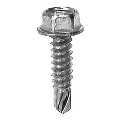 Au-ve-co® 11914 Tapping Screw, #14 Thread, 1 in OAL, Hex Washer Head, Zinc-Plated