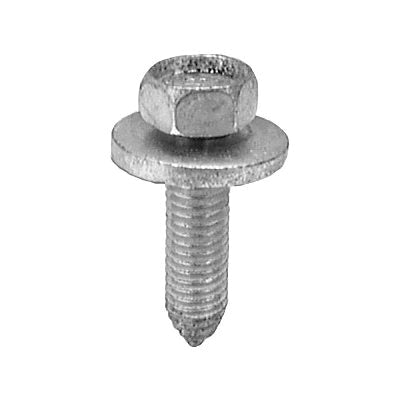 Au-ve-co® 11935 Bolt, System of Measurement: Metric, M6.3x1 Thread, 25 mm L, Hex, Sems® Head, 10 mm Head, Zinc