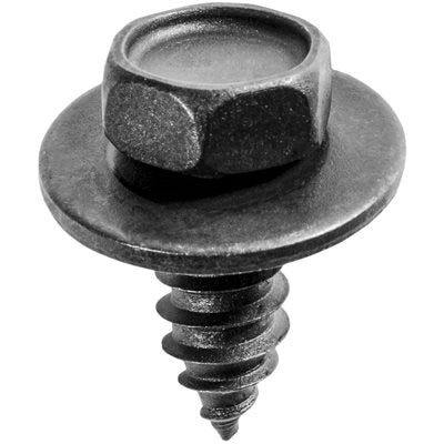 Au-ve-co® 12057 Tapping Screw, System of Measurement: Metric, M6.3x1.81 Thread, 16 mm L, Hex, Sems® Head