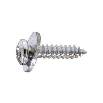 Au-ve-co® 12097 Tapping Screw, System of Measurement: Metric, M4.2x1.41 Thread, 20 mm L, Sems® Head, Pozi Drive, Chrome