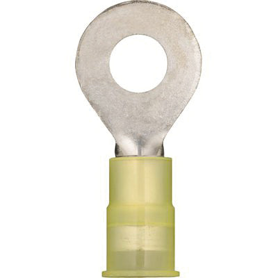 Au-ve-co® 12152 Solderless Ring Terminal, 12 to 10 AWG Wire, Electrolytic Copper, Yellow