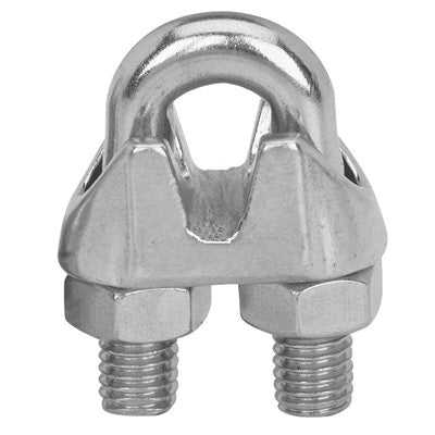 Au-ve-co® 12171 "Nipper" Wire Rope Clip With Zinc-Plated Stud U-Bolt, 1/8 in D Rope, Malleable Iron, Galvanized