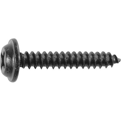 Au-ve-co® 12216 Tapping Screw, #8 Thread, 1 in OAL, Phillips Flat Top Washer Head, Black E-Coated