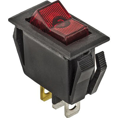 Au-ve-co® 12234 Illuminated Rocker Switch, 10 A, On-Off SPST, Red