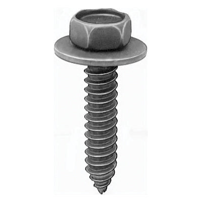 Au-ve-co® 12354 Tapping Screw, System of Measurement: Metric, M6.3x1.81 Thread, 30 mm L, Hex, Sems® Head