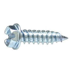 Au-ve-co® 12368 Tapping Screw, #8 Thread, 3/4 in OAL, Slotted Hex Washer Head, Zinc-Plated