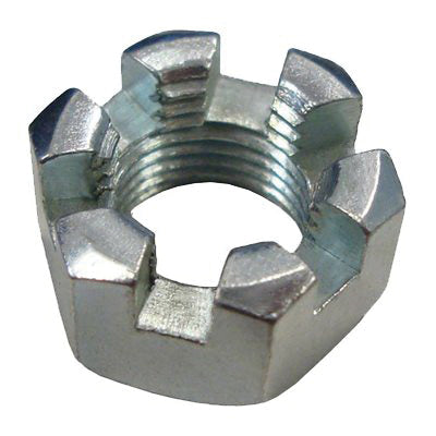 Au-ve-co® 12723 Slotted Hex Nut, Imperial, 5/8-18 Thread, Zinc-Plated