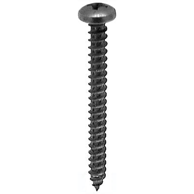 Au-ve-co® 12799 Tapping Screw, #8 Thread, 1-1/2 in OAL, Phillips Pan Head, Black Oxide