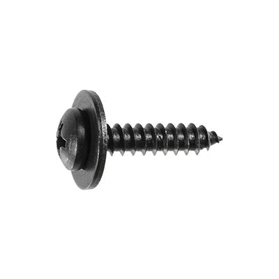 Au-ve-co® 12818 Tapping Screw, #8 Thread, 1/2 in OAL, Phillips Pan, Sems® Head, Black Phosphate-Coated