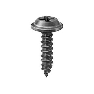 Au-ve-co® 12950 Tapping Screw, #6 Thread, 1/2 in OAL, Phillips Flat Top Washer Head, Black E-Coated