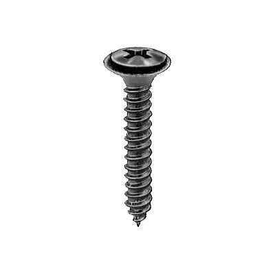 Au-ve-co® AuvecoPak AP12957 Tapping Screw With Flush Washer, #8 Thread, 1 in OAL, Phillips Oval, Sems® Head, Black Oxide