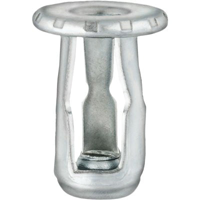 Au-ve-co® 13012 Expansion Nut, System of Measurement: Imperial, #6-32 Thread, 0.318 in OD, 1010 Steel, Zinc