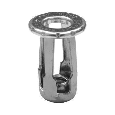 Au-ve-co® 13017 Expansion Nut, System of Measurement: Imperial, 1/4-20 Thread, 0.438 in OD, 1010 Steel, Zinc