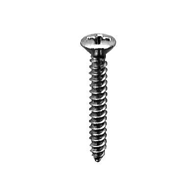 Au-ve-co® 9405 Tapping Screw, #8 Thread, 1 in OAL, Phillips Oval Head, Stainless Steel