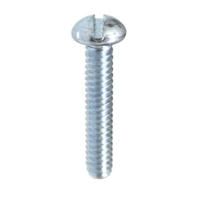 Au-ve-co® 13306 Machine Screw, #10-24 Thread, 1 in OAL, Slotted Round Head, Stainless Steel