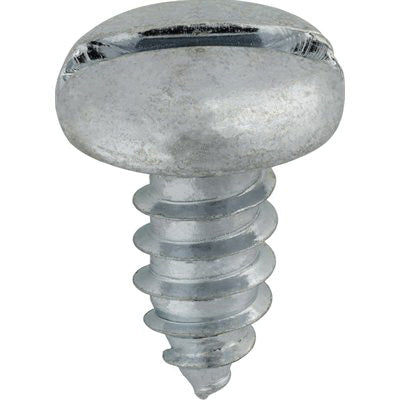 Au-ve-co® 1347 Tapping Screw, #14 Thread, 1/2 in OAL, Slotted Pan Head, Bright Zinc Chromate