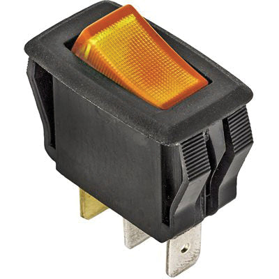 Au-ve-co® 13530 Illuminated Rocker Switch, 10 A, On-Off SPST, Amber
