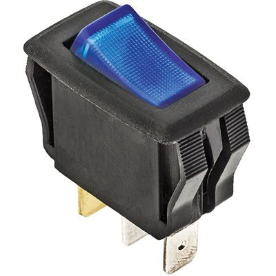 Au-ve-co® 13531 Illuminated Rocker Switch, 10 A, On-Off SPST, Blue