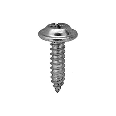 Au-ve-co® 13709 Tapping Screw, System of Measurement: Imperial, #10 Thread, 3/4 in L, Flat Top Washer Head, Zinc