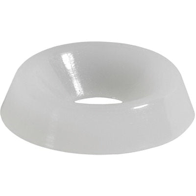 Au-ve-co® 13718 Countersunk Finishing Washer, #8, 0.171 in ID, 0.515 in OD, 0.115 in Thick, 82 deg Countersink, Nylon