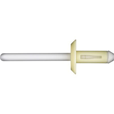 Au-ve-co® 13749 Expansion Rivet, 21/32 in Dia Flange, 2-3/16 in L, 5/32 to 15/64 in Panel Grip, Fits Hole Size: 1/4 in