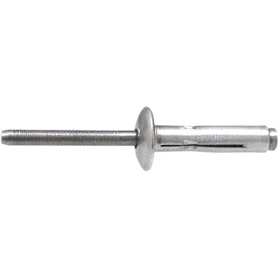 Au-ve-co® Klamp-Tite 13770 Protruding Head Blind Rivet, 1.045 in L, 1/4 in Dia, 3/16 to 3/8 in Grip, 5056 Aluminum