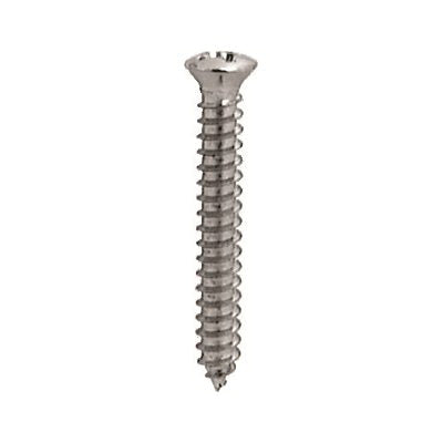 Au-ve-co® 1423 Tapping Screw, #8 Thread, 1-1/4 in OAL, Phillips Oval Head, Chrome
