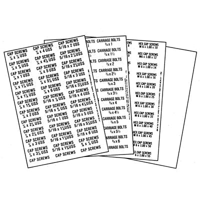Au-ve-co® 15531 USS Fastener Bin Label